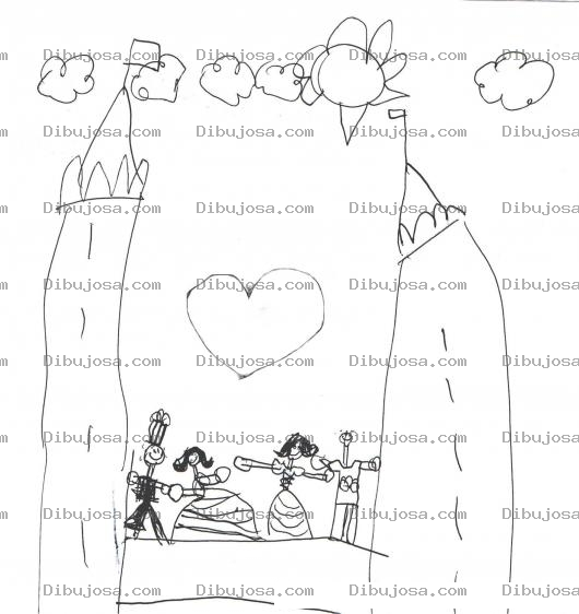 Dibujo para colorear Dibujo Del Castillo De Una Familia Dibujado Por Hanna A La Edad De 5 Anios