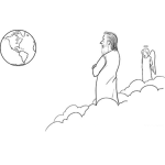 Dibujo para colorear Dibujo De DIOS Observando Al Mundo Para Pintar Y Colorear