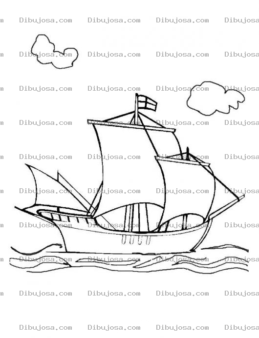Dibujo para colorear Barquito De Velas Para Pintar Y Coloreas