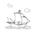 Dibujo para colorear Barquito De Velas Para Pintar Y Coloreas