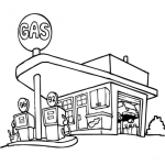 Dibujo para colorear Dibujo De Una Gasolinera Para Pintar Y Colorear