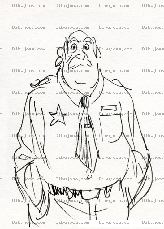 Dibujo para colorear Dibujo De Alguacil Viejito Para Pintar Y Colorear Abuelito Policia