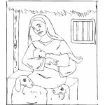 Dibujo para colorear Dibujo De La Virgen Maria Cargando A JESUS Para Pintar Y Colorear