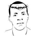 Dibujo para colorear Dibujo De Negrito Con Corona De Espinas Para Pintar Y Colorear