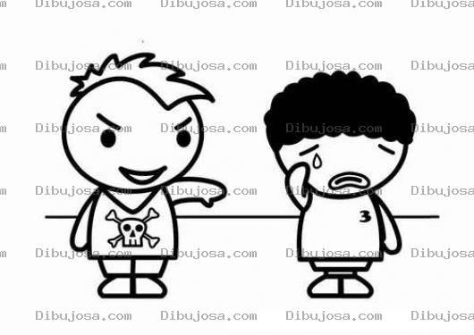 Dibujo para colorear Dibujo De Nino Racista Para Pintar Y Colorear El Racismo
