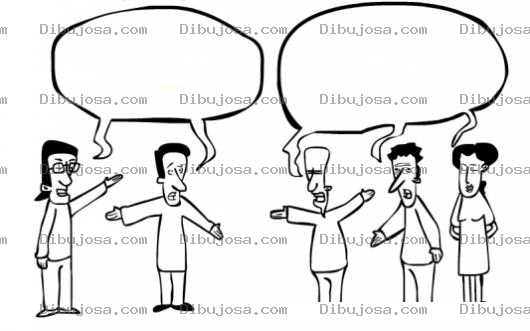 Dibujo para colorear Globos+de+dialogo+dibujo+de+gente+dialogando+para+pintar+y+colorear