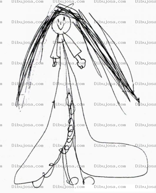 Dibujo para colorear Novialoca Dibujo De Novia Loca Para Pintar Y Colorear Mujer Con Pelo De Loca