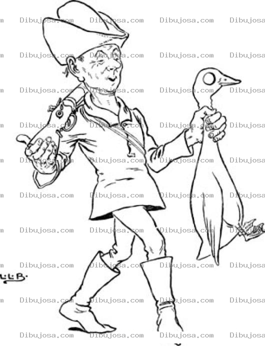 Dibujo para colorear Cazador De Patos Para Pintar Y Colorear
