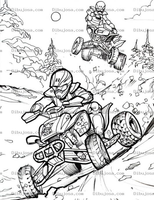 Dibujo para colorear Motos Atv Dibujo De Una Competencia De Motos Atv Todo Terreno Para Pintar Y Colorear Motos De 4 Llantas
