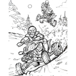 Dibujo para colorear Motos Atv Dibujo De Una Competencia De Motos Atv Todo Terreno Para Pintar Y Colorear Motos De 4 Llantas