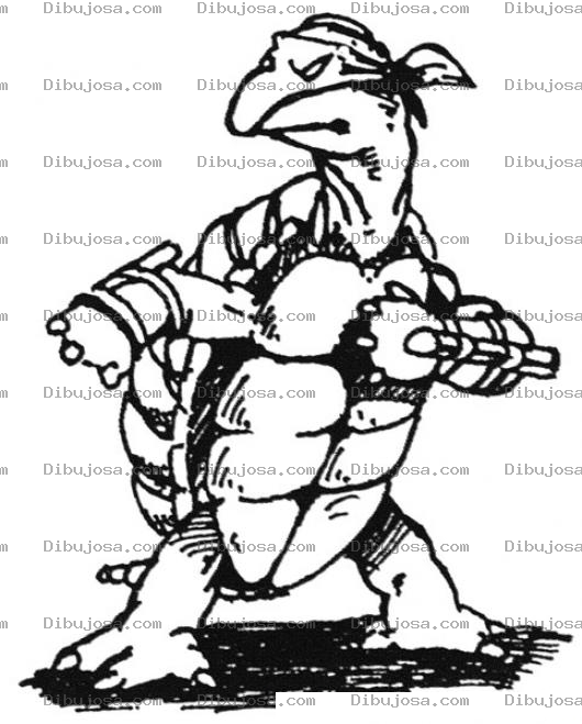 Dibujo para colorear Dibujo De Tortuga Ninja Original Para Pintar Y Colorear