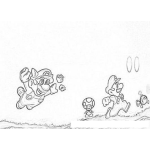 Dibujo para colorear Dibujo De Mariobros Volando Atras De Luigui Para Pintar Y Colorear
