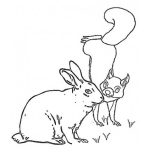 Dibujo para colorear Dibujo De Conejo Y Ardilla Para Pintar Y Colorear Ardillita Y Conejito