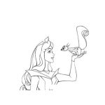 Dibujo para colorear Princesa Con Ardilla Para Pintar Y Colorear