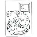 Dibujo para colorear Dibujo De Perrito Durmiendo Para Pintar Y Colorear