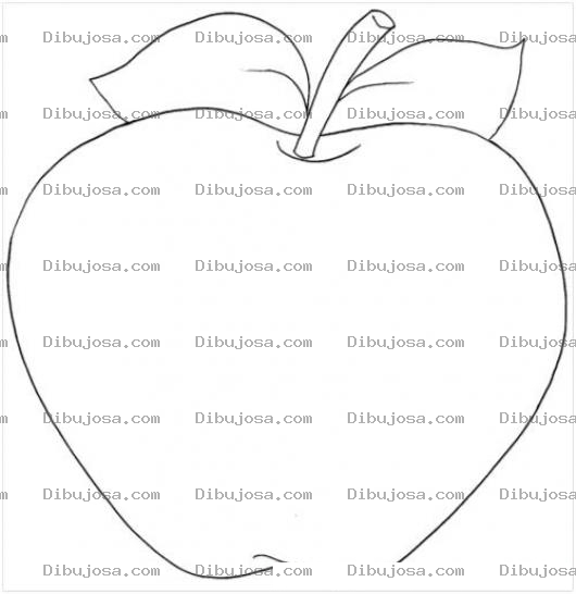 Dibujo para colorear Dibujo De Manzana Para Pintar Y Colorear