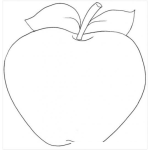 Dibujo para colorear Dibujo De Manzana Para Pintar Y Colorear