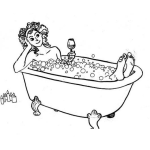 Dibujo para colorear Ibujo De Mujer En Una Tina Para Pintar Y Colorear