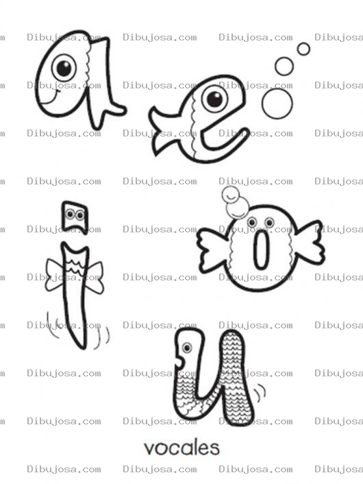 Dibujo para colorear Colorear volales aeiou