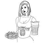 Dibujo para colorear Alitas Y Cerveza Dibujo De Chica De Hooters Para Pintar Y Colorear