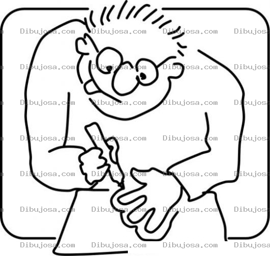 Dibujo para colorear Dibujo De Hombre Dibujando El Contorno De Su Mano Sobre Una Hoja De Papel Bond Para Pintar Y Colorear