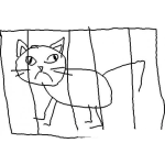 Jaula De Gato Dibujo De Gato Encarcelado Para Pintar Y Colorear Gato Enjaulado