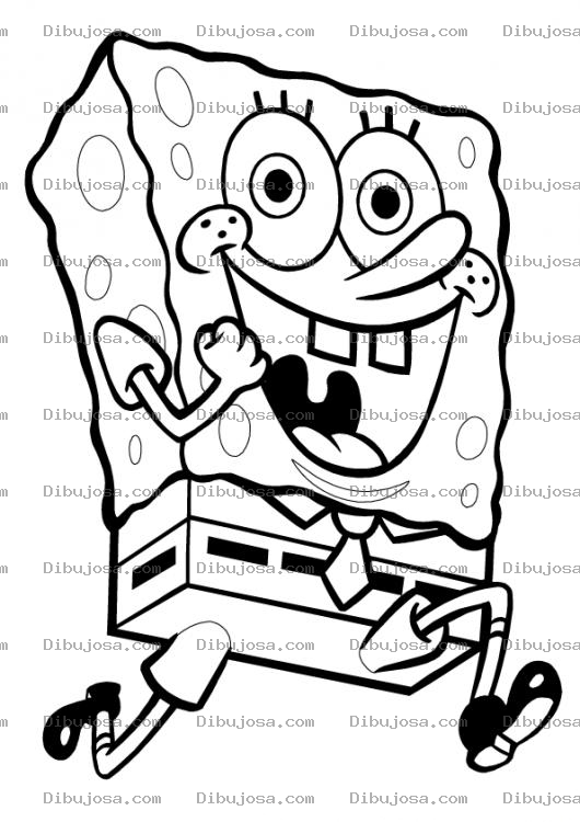 Dibujo para colorear Dibujo De Bob Esponja Corriendo Para Pintar Y Colorear