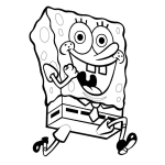 Dibujo para colorear Dibujo De Bob Esponja Corriendo Para Pintar Y Colorear