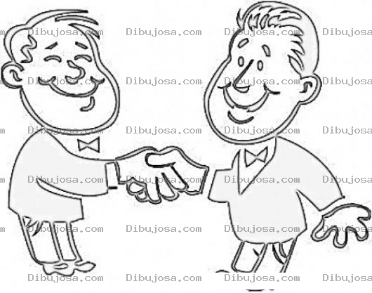 Dibujo para colorear Saludo De Hombres Para Pintar Y Colorear Dibujo De 2 Hombres Dandose La Mano