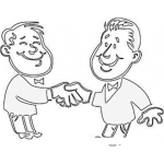 Dibujo para colorear Saludo De Hombres Para Pintar Y Colorear Dibujo De 2 Hombres Dandose La Mano