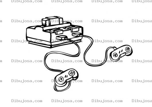 Dibujo para colorear Snes Dibujo De Super Nintendo Con Dos Controles Para Pintar Y Colorear