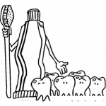 Dibujo para colorear Pasta De Dientes Con Muchos Dientecitos Para Pintar Y Colorear Dientesitos Con Pasta Colgate Y Cepillo Dental