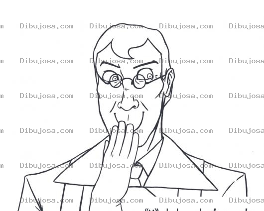 Dibujo para colorear Sonrisa Silenciosa Dibujo De Viejo Riendose Sin Hacer Ruido Para Pintar Y Colorear
