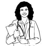 Dibujo para colorear Dibujo De Doctora Para Pintar Y Colorear Medica Con Estetoscopio