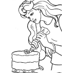 Dibujo para colorear Decoracion De Pasteles Dibujo De Barbie Decorando Un Pastel Para Pintar Y Colorear A Barby Pastelera