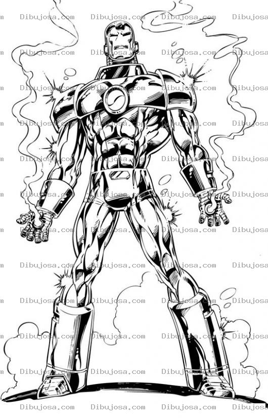 Dibujo para colorear Dibujo De Ironman Sacando Humo Para Pintar Y Colorear