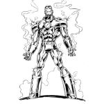 Dibujo para colorear Dibujo De Ironman Sacando Humo Para Pintar Y Colorear