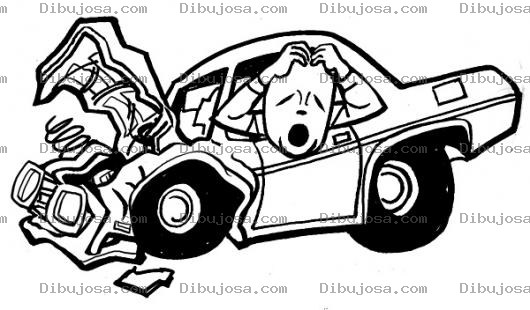 Dibujo para colorear Accidente De Carro Dibujo De Un Choque Para Pintar Y Colorear Carro Chocado