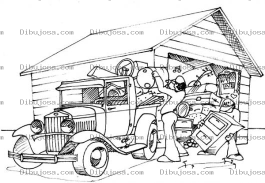 Dibujo para colorear Venta De Garage Para Pintar Y Colorear Dibujo De Una Bodega Llena De Chunches Chivas Y Cachibaches Para Pintar Y Colorear