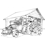 Venta De Garage Para Pintar Y Colorear Dibujo De Una Bodega Llena De Chunches Chivas Y Cachibaches Para Pintar Y Colorear