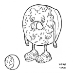 Dibujo para colorear Dibujo De Dona Triste Por El Boquete Perdido Para Pintar Y Colorear