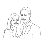 Dibujo para colorear Kate Y William Dibujo De La Princesa Kate Y El Principe Wiliam Para Pintar Y Colorear A Williamykate
