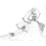 Dibujo para colorear Dibujo De Vestido De Novia Para Pintar Y Colorear