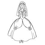 Dibujo para colorear Vestidodenovia Dibujo De Un Vestido De Novia Para Pintar Y Colorear