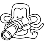 Dibujo para colorear Mono Fotografo Dibujo De Monito Con Camara De Fotos Parapintar Y Colorear Mico Fotografo