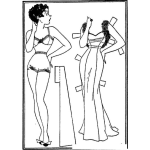 Dibujo para colorear Dibujo De Vestir Para Pintar Y Colorear A Una Chica Con Un Vestido Recortable Para Pintar Y Colorear