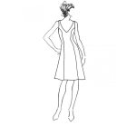Dibujo para colorear Vestido Casual De Mujer Para Pintar Y Colorear