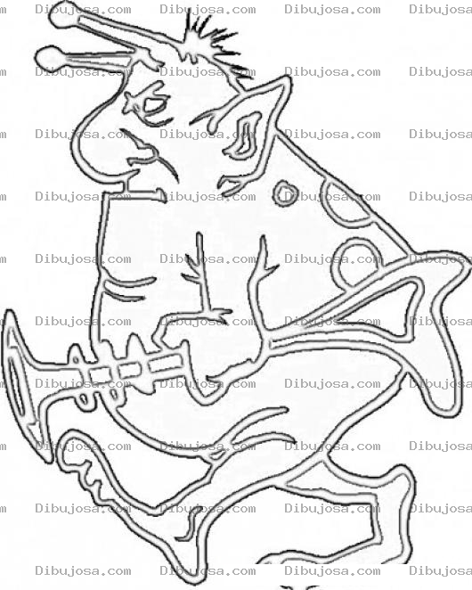 Dibujo para colorear Dibujo De Marciano Con Escopeta Laser Para Pintar Y Colorear