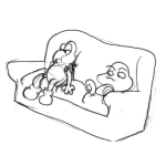 Dibujo para colorear Enemigos De Mario Bros Sentados En Un Sofa Para Pintar Y Colorear Dibujo De La Tortuguita Y El Hongito De Supermariobros
