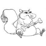 Dibujo para colorear Ardilla Carnivora Dibujo De Ardilla Con Hueso Para Pintar Y Colorear